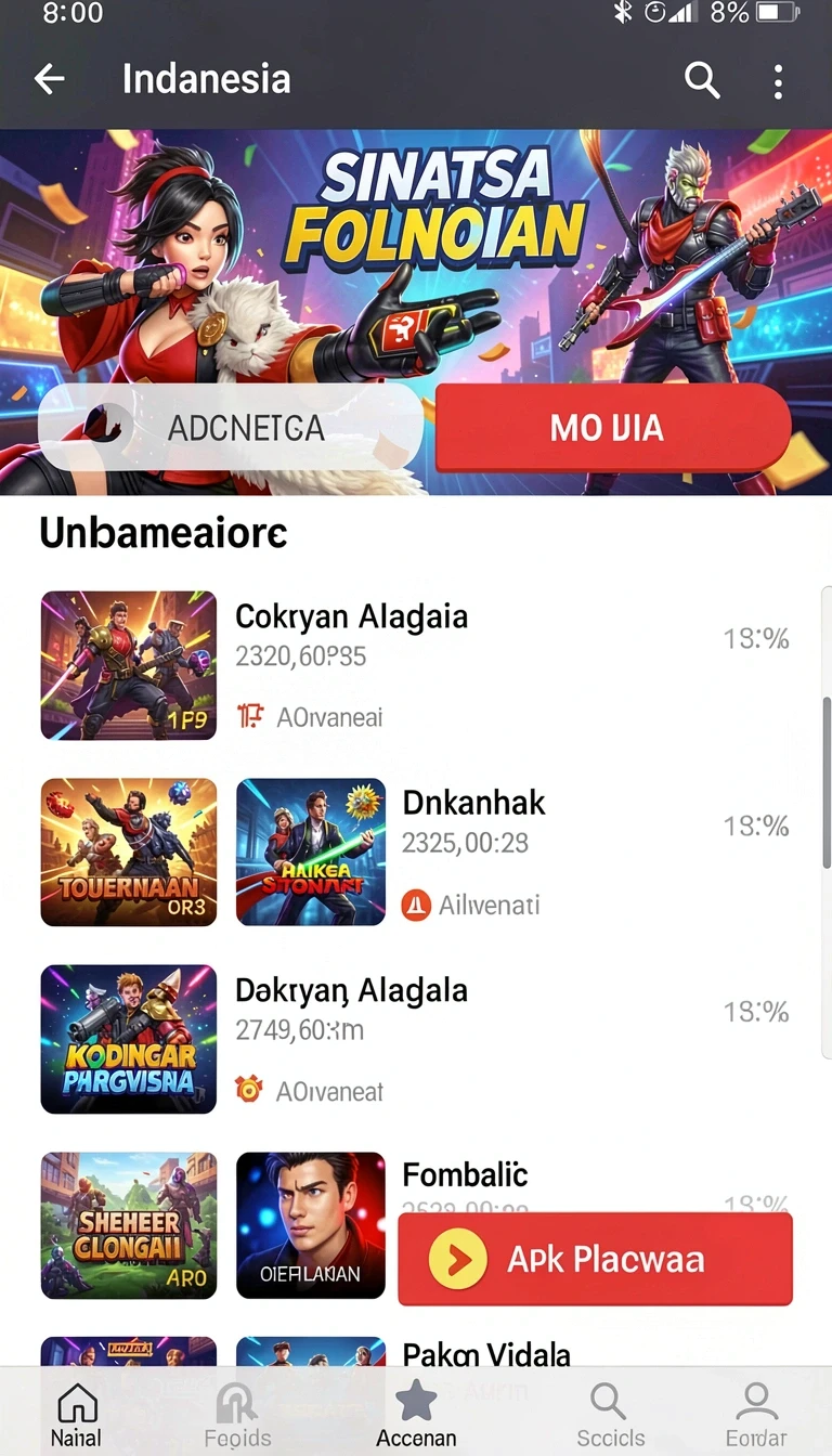 Tampilan utama aplikasi cina365